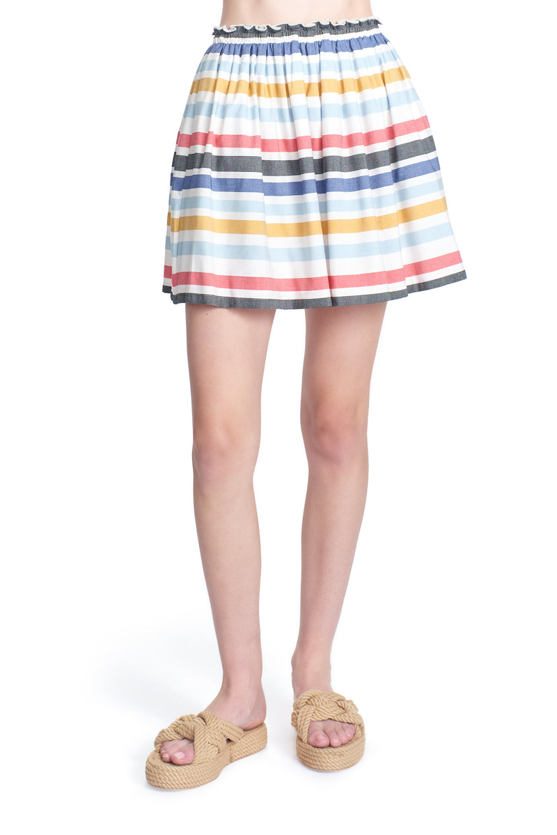 THE RIRI SKIRT- CRAYON STRIPE