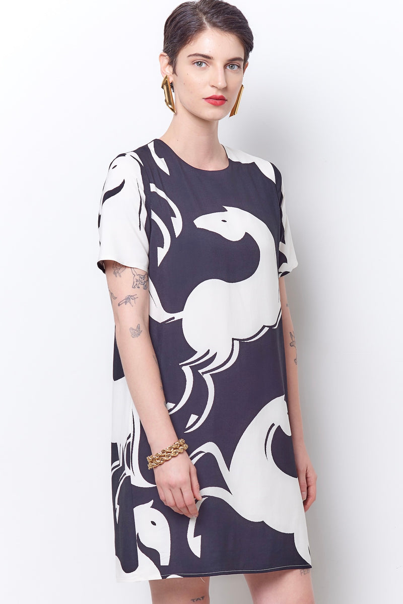 BRIDGETTE Tee Mini Dress - Horses Around