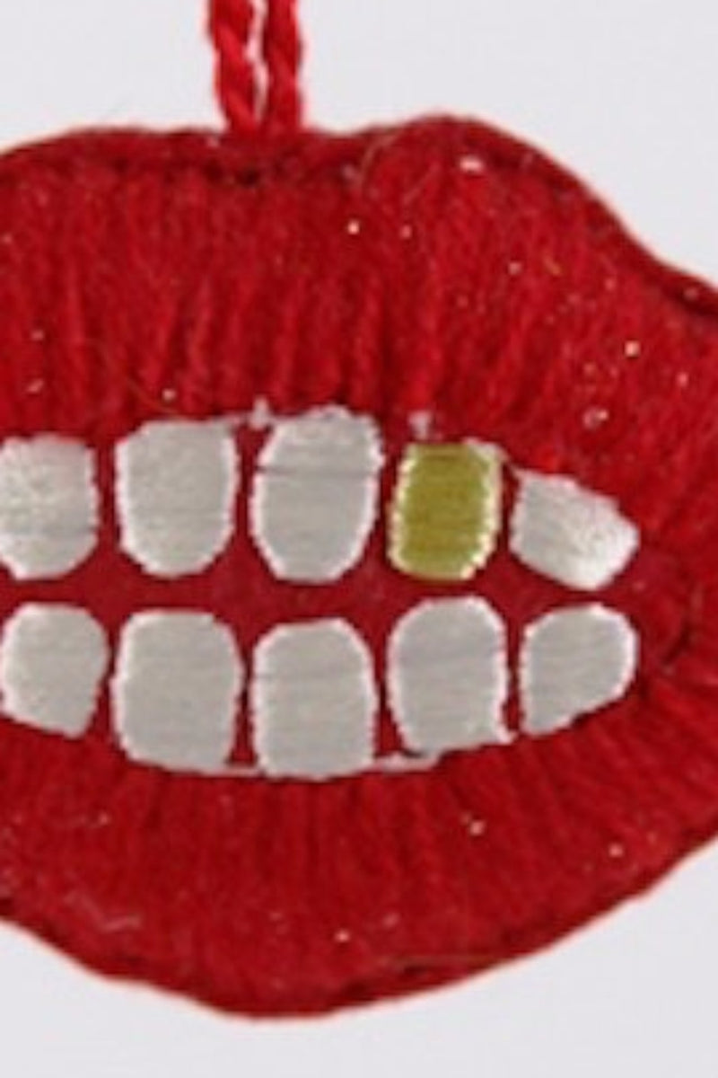 Embroidered Lips Ornament